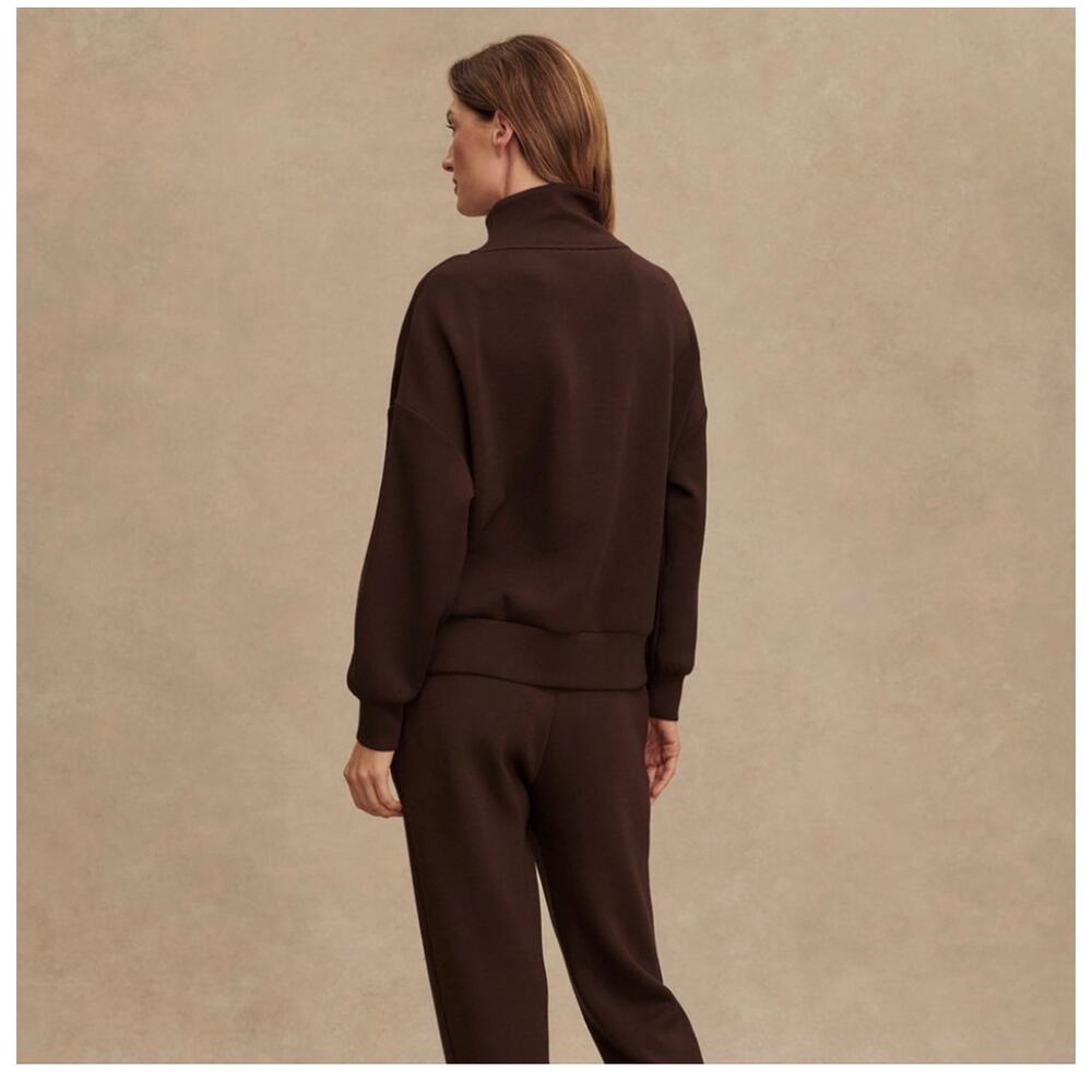 Varley Hawley Half-Zip Pullover Coffee Bean Size Medium - Picture 2 of 4